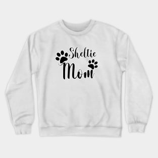 Sheltie Mom Black and White Graphic Design Crewneck Sweatshirt